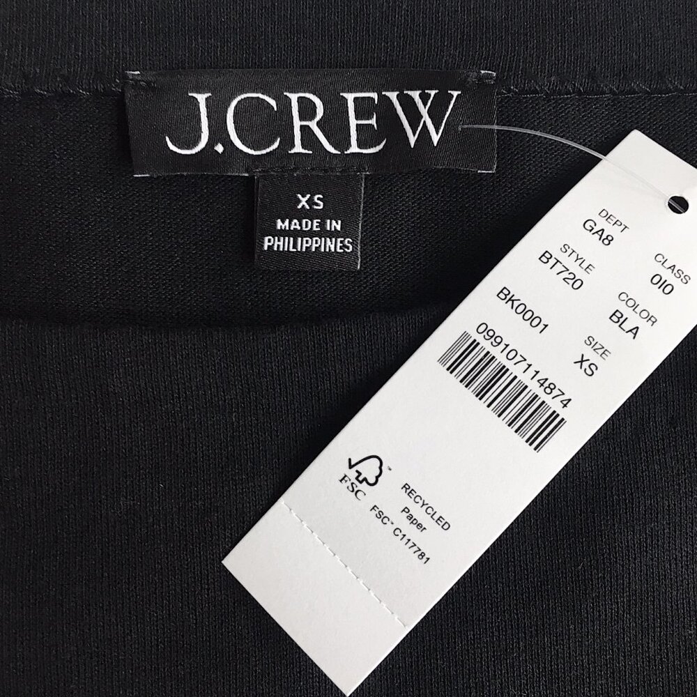 J.Crew Mariner jersey cropped boatneck T-shirt with feathers - Picture 6 of 9
